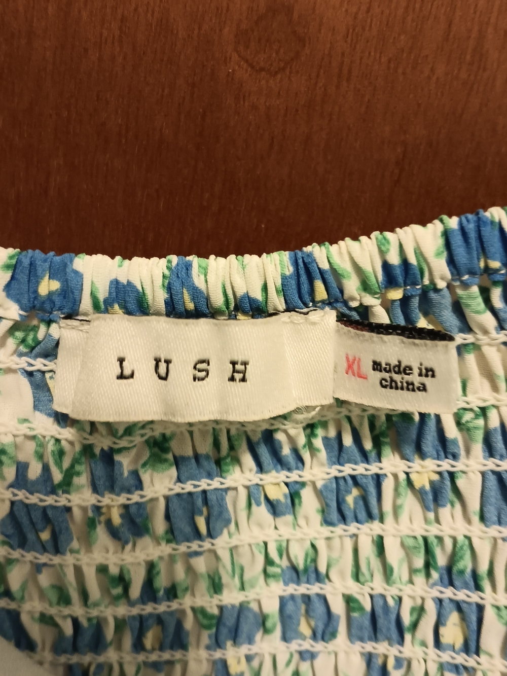 Lush Blue and White Floral Tie-Shoulder Lined Summer Midi Dress - Picture 4 of 7